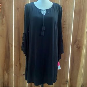 Xhilaration black dress v neck bell sleeves